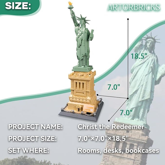 ArtorBricks Statue of Liberty Architecture Model Kit - 1577-Piece Premium Building Set for Collectors, Detailed Display & Thoughtful Gift Idea