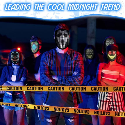 Depointer Life Led Mask with Gesture Sensing,Unisex LED Lighted Face Transforming Mask for Costume Cosplay Party Masquerade