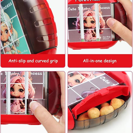 Rotating 3D Puzzle for Kids 3 4 5 6 7 Year Old, 4 Puzzles in 1, Handheld Game Fidget Toys for Travel, Cars & Plane, Fine Motor Skills Developing (Cute Little Princess)