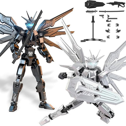 T13 Action Figure 2-Pack Set, Titan 13 Robot 3D Printed Already Assembled Collectible Toy with Dummy 13 Figure for 6 7 8 9 10 11 12 Years old Kids Gift, Titan13 & T-13 Model Kit for Kids & Adults