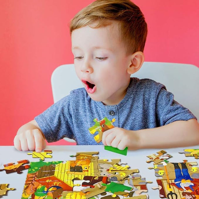 KiDEPOCH 100pc Barnyard Floor Puzzle, 13.8" x 19.7", Paper, Jigsaw, Beginner, 3-8 Years