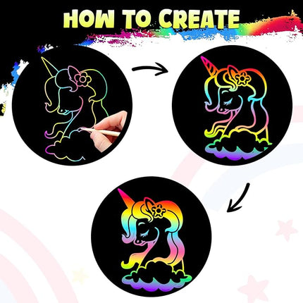 ZMLM 165 Rainbow Scratch Paper Art Crafts Mini Notes Kids Gifts 4 5 6 7 8 9 10 Years Old Girls Boys Students Teens Classroom Prizes School Supplies Birthday Party Travel Toy Activity