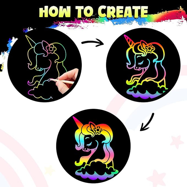 ZMLM 165 Rainbow Scratch Paper Art Crafts Mini Notes Kids Gifts 4 5 6 7 8 9 10 Years Old Girls Boys Students Teens Classroom Prizes School Supplies Birthday Party Travel Toy Activity