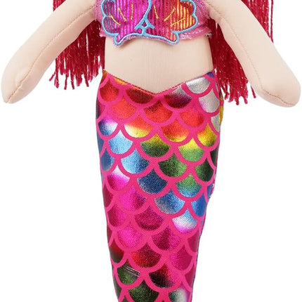 June Garden 16.5" Sparkly Mermaid Aurelia - Soft Plush Stuffed Mermaid Doll Gift for Toddler Girls