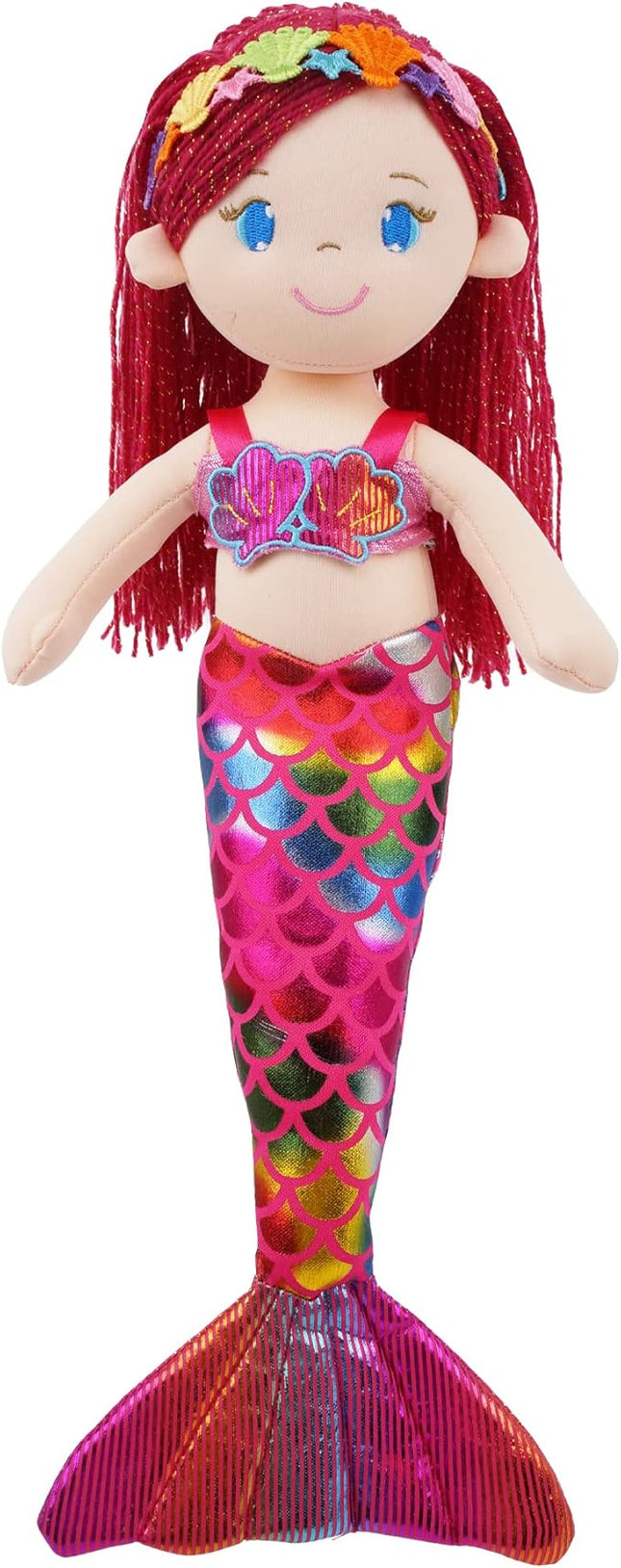 June Garden 16.5" Sparkly Mermaid Aurelia - Soft Plush Stuffed Mermaid Doll Gift for Toddler Girls