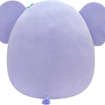 Squishmallows Original 20-Inch Anjali Purple Elephant with Tie-Dye Ears and Flower - Official Jazwares Jumbo Plush