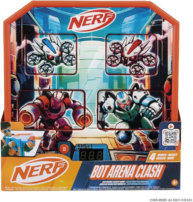 NERF Bot Arena Clash Electronic Target Game – Interactive Foam Dart Blaster Game with Sound FX, Score Display & 4 Modes