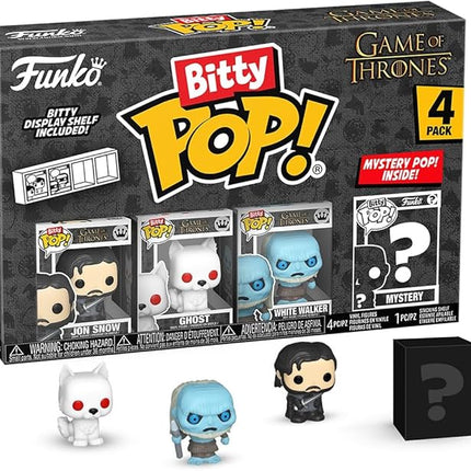 Funko Pop Bitty: Game of Thrones - Jon Snow, Ghost, White Walker, & Mystery Chase Figure - (Styles May Vary) and A Surprise Mystery Mini Figure - 0.9 Inch (2.2 Cm) Collectable - Gift Idea