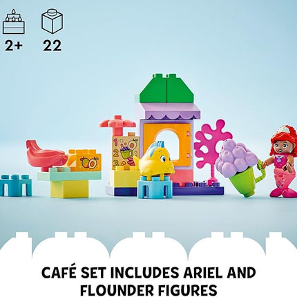 LEGO DUPLO Disney Ariel and Flounder’s Café Stand The Little Mermaid Toy, Educational Toy, Kids Play Food and Fruit, Kids Learning Toy, Building Set for Preschool Kids Ages 2 and Up, 10420