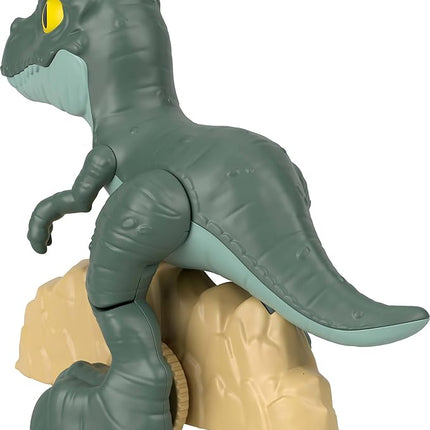 Fisher-Price Imaginext Jurassic World Dinosaur, Tyrannosaurus Rex Push-Toy with Rolling Wheels & Wiggling Motion, 5.5-inch Tall T. rex