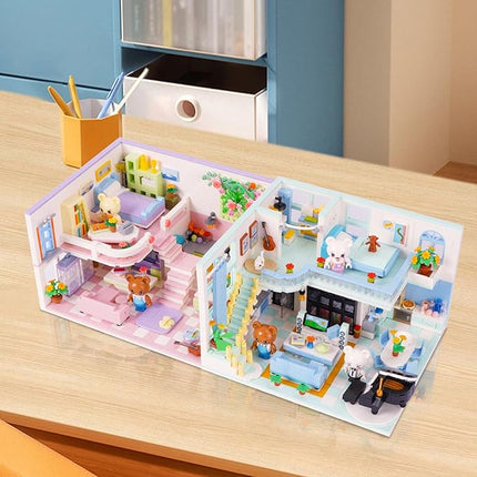 Friends House Building Block Set, Bear Room Small Brick Model, Creative Construction Mini Building Block Toy, Hobbies Christmas Birthday Gift for Teens Children Kids Boys Girls 8+ 1165 PCS