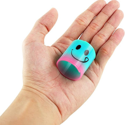 24 Pack Spring Rainbow Magic Fidget Stress Coil Mini Springs Bulk Toys for Party Favor Carnival Prize Birthday Goodie Bag Stuffers for Kids Boys Girls… (24)