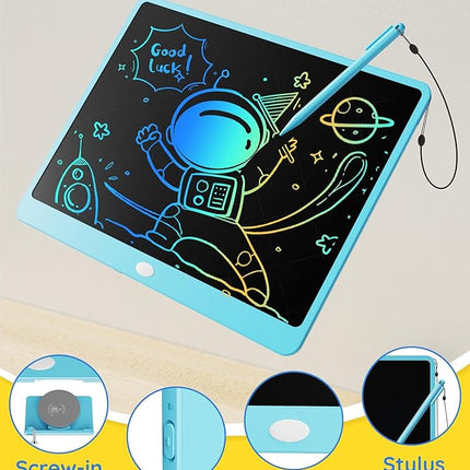 TEKFUN LCD Writing Tablet Doodle Board, 16 Inch Colorful Drawing Tablet Writing Pad, Toddler Toys for 3 4 5 6 7 8 9 Year Old Girls Boys Teen Adults, Birthday Gifts for Kids (Blue)