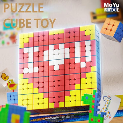 CFMOUR 10 Pack 3x3 Speed Cube Set - Moyu Meilong 3C, Stickerless Magic Cubes Bundle 3x3x3- Fast Turning Birthday Party Easter Valentines Day Gifts Puzzle Game Brain Toy for Kids and Adult ﻿