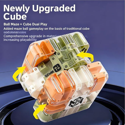 Large 3D Labyrinth Puzzle Maze Cub - an Engaging Brain Teaser Toy, high Difficulty,Suitable for Adults, Children,and Teenagers with Brain teasers,3D Maze Magic Cubes, Brain Training (White)