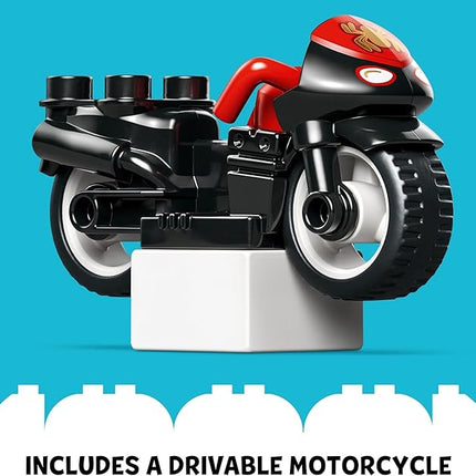 LEGO DUPLO Marvel Spin’s Motorcycle Adventure Fantasy Playset, Based on Spidey and His Amazing Friends TV Show, Build-and-Rebuild, Toddler Toys, Preschool Motorcycle Toy for Kids' Ages 2 and Up, 10424