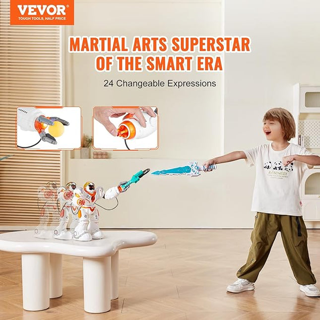 VEVOR RC Robot Toys for Kids, Battle Mode Programmable Remote Control Smart Robot with Bullets, Interactive Walking Dancing Robot for Age 3+ Year Old Boys Girls Birthday Gift Present
