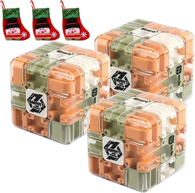 2025 New Large Labyrinth 3D Puzzle Maze Cube - Engaging Brain Teaser Toy, 3D Magic Cube Maze Ball Puzzle, Adults Teens Spatial Awareness Brain Training Toy for Logic Development (3 PCS)