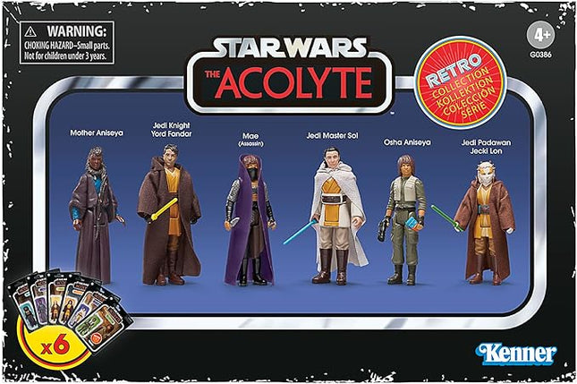 STAR WARS Retro Collection The Acolyte Multipack, 3.75 Inch Collectible Action Figure 6-Pack