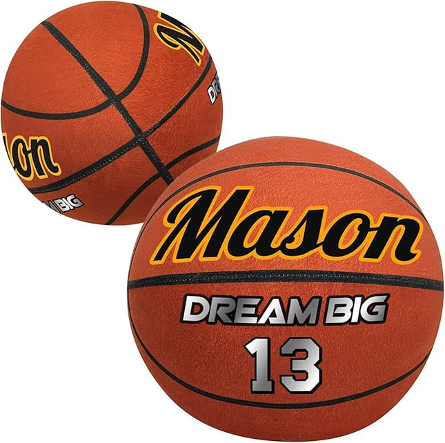 Custom Basketball Pillows with Text Basketball Plush Stuff for Boys Girls Creative Room Decor Personalized Pillows Toy Birthday Party Easter Gifts for Boys Girls Toddler