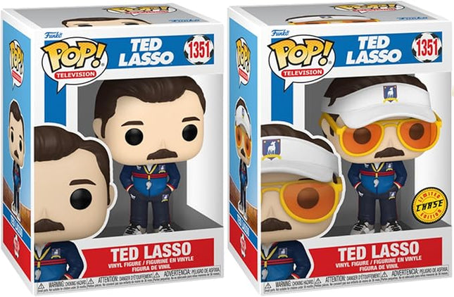 Funko Pop! TV: Ted Lasso Bundle (2-Pack) – Ted Lasso in Coaches Uniform #1351 Common and Chase Collectible Vinyl Figures