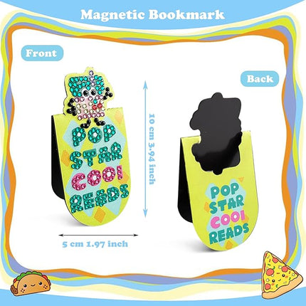 Diamond Painting Bookmark Shape Rhinestone Crystal Valentines Day DIY Diamond Drawing Bookmark by Number Embroidery Painting for Arts Crafts Gift (Fruits Snacks 8)