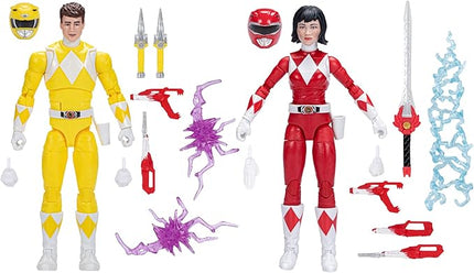 Hasbro Power Rangers Lightning Collection Mighty Morphin Yellow Ranger & Red Ranger ''Swap'' Jason & Trini Boom Comics 2-Pack 6-Inch Action Figures, (F6887)