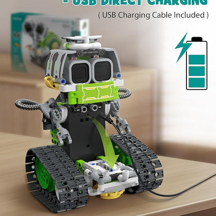 5in1 STEM AI Robot Toys Building Set, 478Pcs APP & Remote Control Engineering Erector Blocks for Kids Age 6-8, Coding Interactive Educational Christmas Birthday Gift for 10-12 Year Boys & Girls