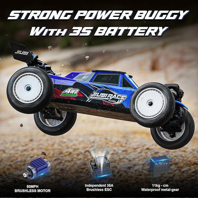 1:12 Brushless RC Cars for Adults,Max 50mph Hobby Electric Off-Road Buggy,4WD Racing RC Truck with 3S Batteries,25W Fast Charging,RTR 4X4 Remote Control Cars