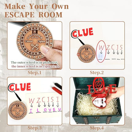 VIGIamy Fidget Toys Adults Brain Teaser Puzzles Fidget Spinners Metal Anxiety Stress Relief Toy Mind Puzzles Escape Room Game ADHD Autism Fidget Sensory Toys Office Desk Toy (Copper)