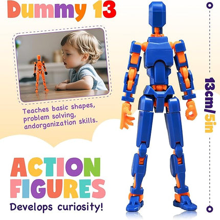 【Assembly Required】【Shoulder Armor Upgrade】 10pcs Lucky 13 Action Figures, Dummy Titan 13 Action Figures, Multi-Jointed Movable，with 3 Hand-Shapes, 4 Weapons (10PCS)