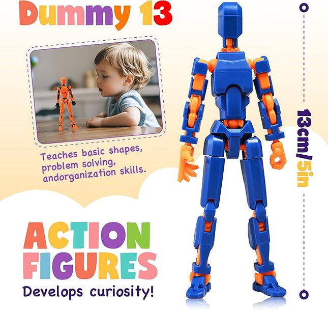 【Assembly Required】【Shoulder Armor Upgrade】 10pcs Lucky 13 Action Figures, Dummy Titan 13 Action Figures, Multi-Jointed Movable，with 3 Hand-Shapes, 4 Weapons (10PCS)