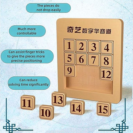 LiangCuber QY Toys Klotski Puzzle ABS Puzzle Magnetic Sliding Block Fun Digital Puzzles Toys for Kids, Prefect Gift for Boys Girls (4x4 Klotski 15-Digit)