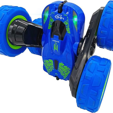Threeking RC Stunt Car Remote Control Cars with Lights Double-Sided Driving Indoor Outdoor Toys Gifts Presents for 6 7 8 9 10 11 12 Year Old Kids Boys Girls