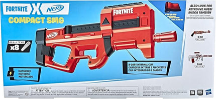 Nerf Fortnite Compact SMG Motorized Blaster, Ultra Red Wrap Design, 8-Dart Internal Clip, 8 Elite Foam Darts, Electric Semi Auto Fortnite Toy Blaster