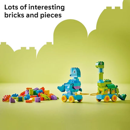 LEGO DUPLO Town 3 in 1 Dinosaurs on Wheels Learning Toy for Toddler Boys & Girls, Ages 3+ - Building & Education Play Set Teaches Problem-Solving Skills Through Play - Preschool Gift Idea - 10451