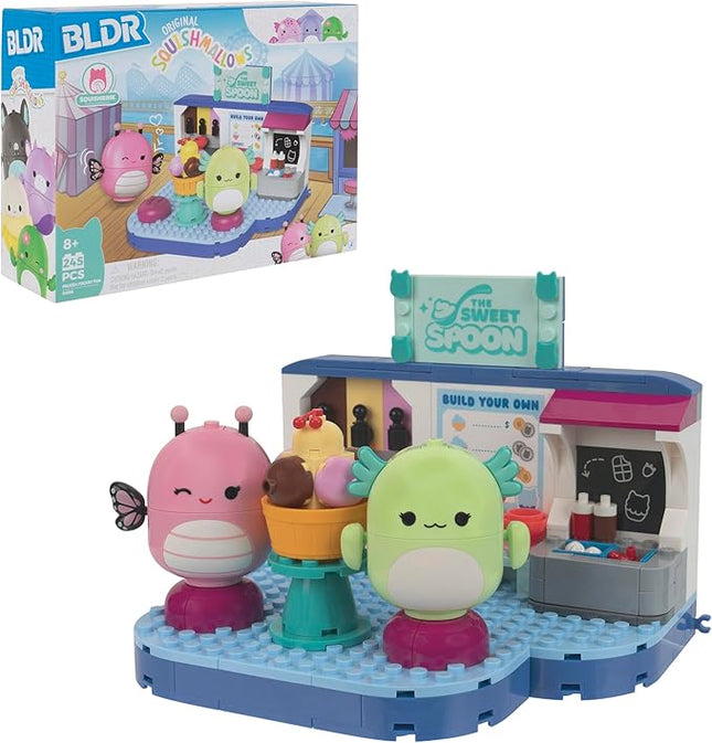 BLDR Squishmallows Frozen Yogurt Fun Building Set - Andreina The Butterfly + Mipsy The Axolotl Buildable Figures - Squishmallows Fans 8+, 0096