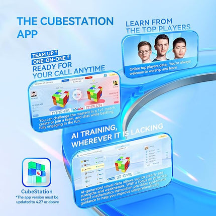 GAN 12 ui Maglev, Smart Speed Cube 3x3 with GAN PowerPod, Intelligent Magnetic Speedcube via Bluetooth Connected for Online Games/AI Training Puzzle Toys for Kids and Adults