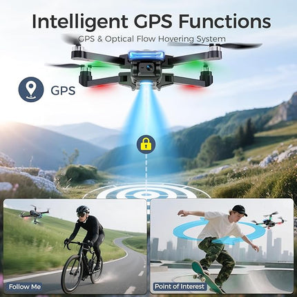 GPS Drones with 4K Camera for Adults with HD Screen on Controller and Follow Me Mode,Long Flight Time and Distance,Transmission and GPS Auto Return,G10 RC Quadcopter Easy fly for Beginner and Kids,Under 249g