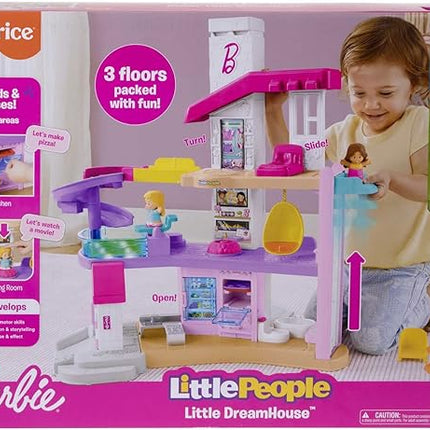 Fisher-Price Little People's Barbie Dream House, Dollhouse, Multilingual Interactive Set, Awakening Toy from 18 Months to 5 Years, HJN55
