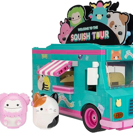 BLDR Squishmallows Squish Tour Van Building Set - Cam The Cat, Bubba The Cow, & Brina The Bigfoot Buildable Figures - Squishmallows Fans 8+, 0098