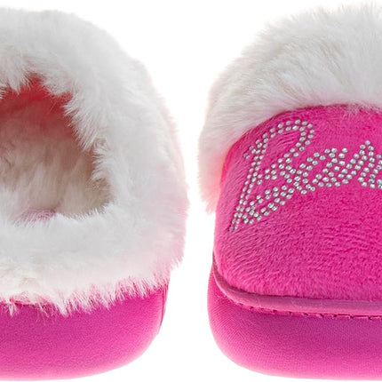 Josmo Barbie Girls Slippers Cozy Fuzzy Plush House Shoes Warm Indoor Outdoor Kids Bedroom Slippers for Little Kid Big Kid Adults
