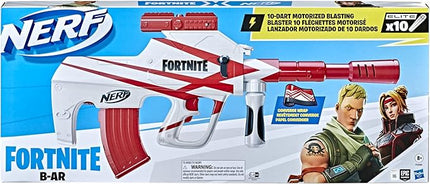 Nerf Fortnite B-AR Motorized Dart Blaster -- Fortnite Converge Wrap, Motorized 10-Dart Blasting, 10-Dart Clip, 10 Official Nerf Elite Darts