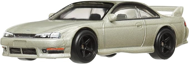 Hot Wheels Premium Car Culture Collectible Toy Car, 1:64 Scale Die-Cast Nissan Silvia S14, Slide Street Vehicle with Real Riders Tires
