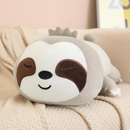 SQEQE Weighted Sloth Plush, Weighted Sloth Stuffed Animal, Cute Plushies Pillow Toy Gift for Kids Adults Brown 13.8 Inch, 1.6 Lbs