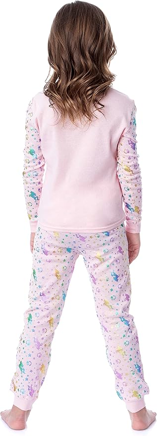 INTIMO Mattel Girls' Barbie Dream Team Unicorn Best Friend Sleep Pajama Set