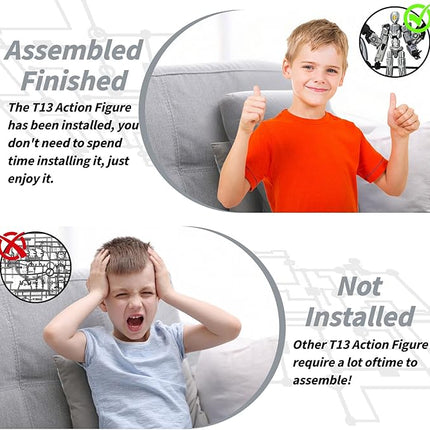 8Inch T13 Action Figure Assembly Completed,3D Printed Multi-Jointed Movable Toy Nova 13 Action Figures Desktop Decorations for Game Lovers Toy (Grey)