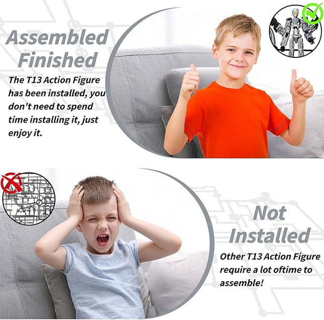 8Inch T13 Action Figure Assembly Completed,3D Printed Multi-Jointed Movable Toy Nova 13 Action Figures Desktop Decorations for Game Lovers Toy (Grey)