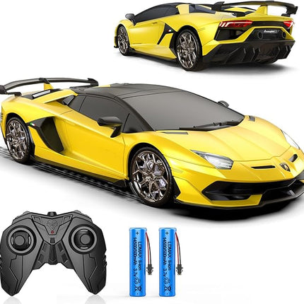 Remote Control Car for Lamborghini, Officially Licensed 1:16 Scale Lambo Hobby Rc Cars with Headlight, 2.4GHz Race Car Toys for Boy Girl 4-12 Years Old, 12Km/h, Birthday Gift