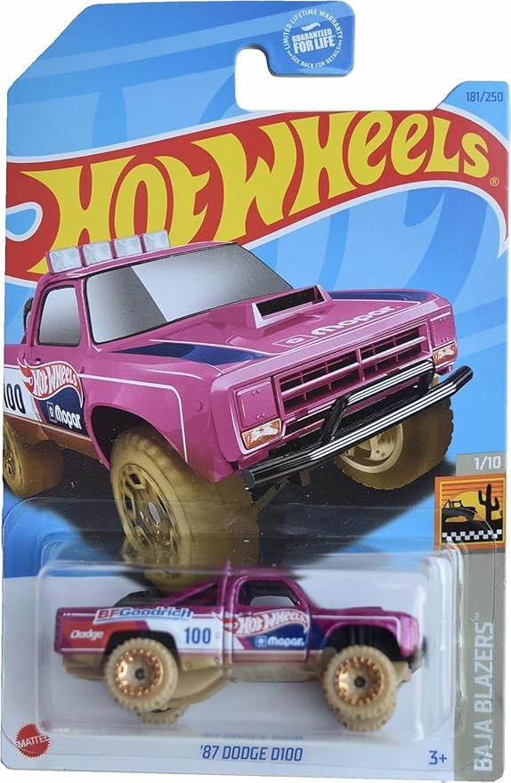 Hot Wheels '87 Dodge D100, Baja Blazers 1/10 [Pink] 181/250